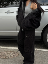 [Unisex] Fur 2way hood zip up(4color)