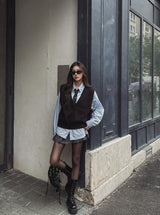 [U-BAISC] Jay Over V-neck Knit Vest