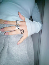Bumpy crystal ring