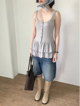 Ruffle Deep Crewneck Nashi (3color)