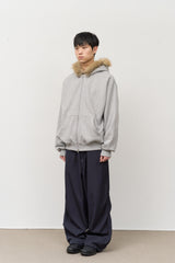 セルオーバーサイズファージップパーカー