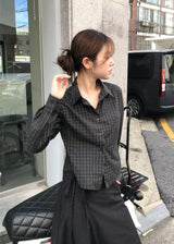 ミニチェッククロップシャツ