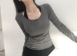 [BELLIDE MADE] Cookie, stripe finger hole T-shirt