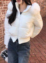 #Winter 2WAY Fur Hood Crop Padding (3color)