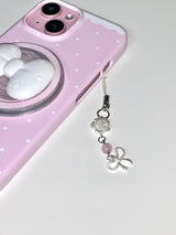 cute ribbon phone grip - white (magsafe)