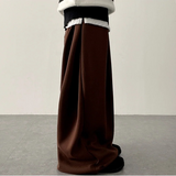 Wenli front, side pin tuck training string wide pants