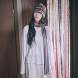 hippie stripe beanie purple
