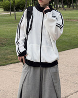 Lift color block track zip-up