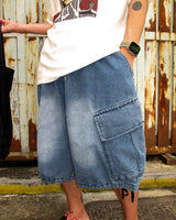 ADU CARGO BERMUDA DENIM PANTS