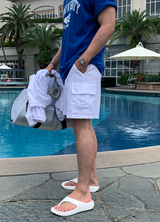 Liu Washing Cargo Banding Shorts