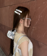 silver scrunchie & hair pin