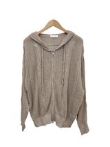 Summer knit hooded zip-up