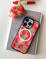 [MADE]レッドストロベリーシュガー ブラックエポキシ バンパー iPhoneケース MagSafe