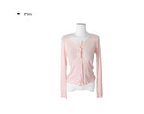 Iton Frill Ribbed See-Through Cardigan