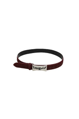 Distressed Leather Metal Buckle Belt