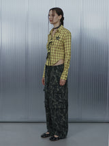 CHECK RACE-UP SHIRT / YELLOW