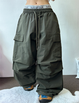 PARACHUTE NYLON WIDE PANTS