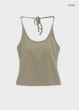 [MADE] Flote Halter String Sleeveless Top (Built-in Cap)