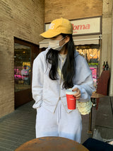 [MADE] Stern hip crop two-way hood zip-up -basic