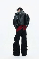 Crocodile Pattern Moto Jacket