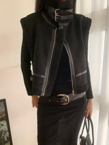 Ever Dumble High-Neck Two-Buckle Mustang Vest