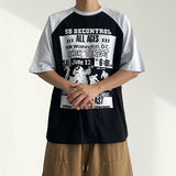 トロ ラグラン カラーブロック ボクシーフィット ショートスリーブ Tシャツ(3 Colors)