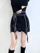 1080. Cut out leather strap mini sk (2color)