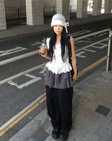 Dot cancan shirring skirt