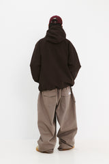 LOGO COTTON SUPER WIDE VENTILATION PANTS BROWN