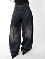 devil black over denim pants