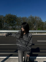 [UNISEX] Overfit mix regular V-neck long sleeve knit (5 colors)