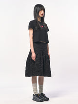 ロマンスクロップTシャツ BLACK