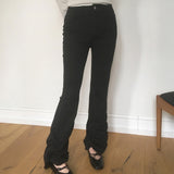 Monde Shirring Pleated Layered Bootcut Pants