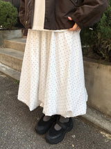 Kayan Banding Dot Balloon Long Skirt