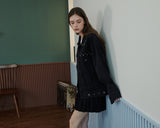 STUDDED DENIM JACKET [BLACK]