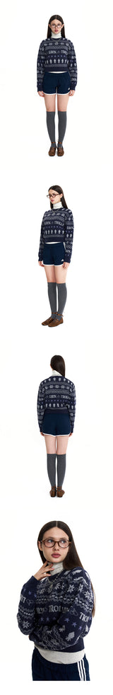 TROLLS JACQUARD KNIT - NAVY