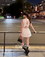 Linbe back open mini-dress