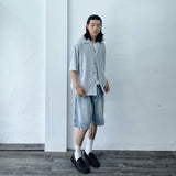 Ice Mist Textured Open Collar Shirt