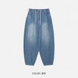 フェイクリネンバルーンデニムパンツ (3 Colors)