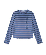 グラノーラ ストライプド LS Tシャツ ブルー(CV2GFFT555A)