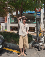 フォーマルヘリンボーンバミューダデニムパンツ