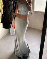 Soft Ribbon Long Skirt (3C)