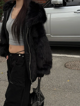 [Unisex] Fur 2way hood zip up(4color)