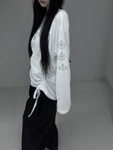 tattoo shirring long sleeve T (2color)