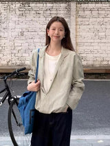 ストライプカラーレッドシャツレイヤードTシャツ