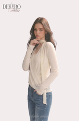 daisy scarf chiffon shirring blouse top
