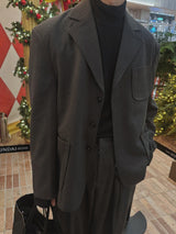 ASCLO Wool Herringbone Retro Jacket & Pants (Charcoal)