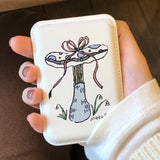 ribbon mushroom magsafe leather pocket wallet