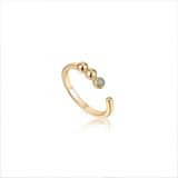 [Worn by Han Hyo-joo, SoYou, Bvlgari Min-young] Amazonite 925 Silver + 14k gold plating Adjustable Size Ring R045-01G-AM
