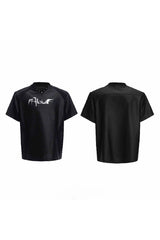 Iridescent Deconstructed V-Neck Tee